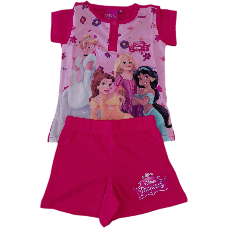 02. ENS SHORT T SHIRT FILLE ROSE FONCE